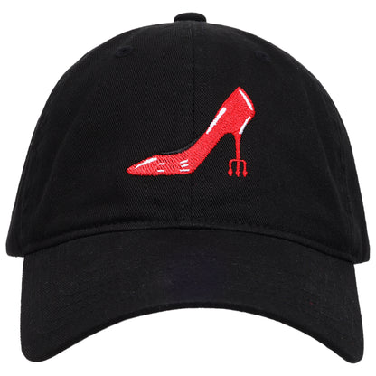 The Devil Wears Prada Red Heel Embroidered Dad Cap, Black