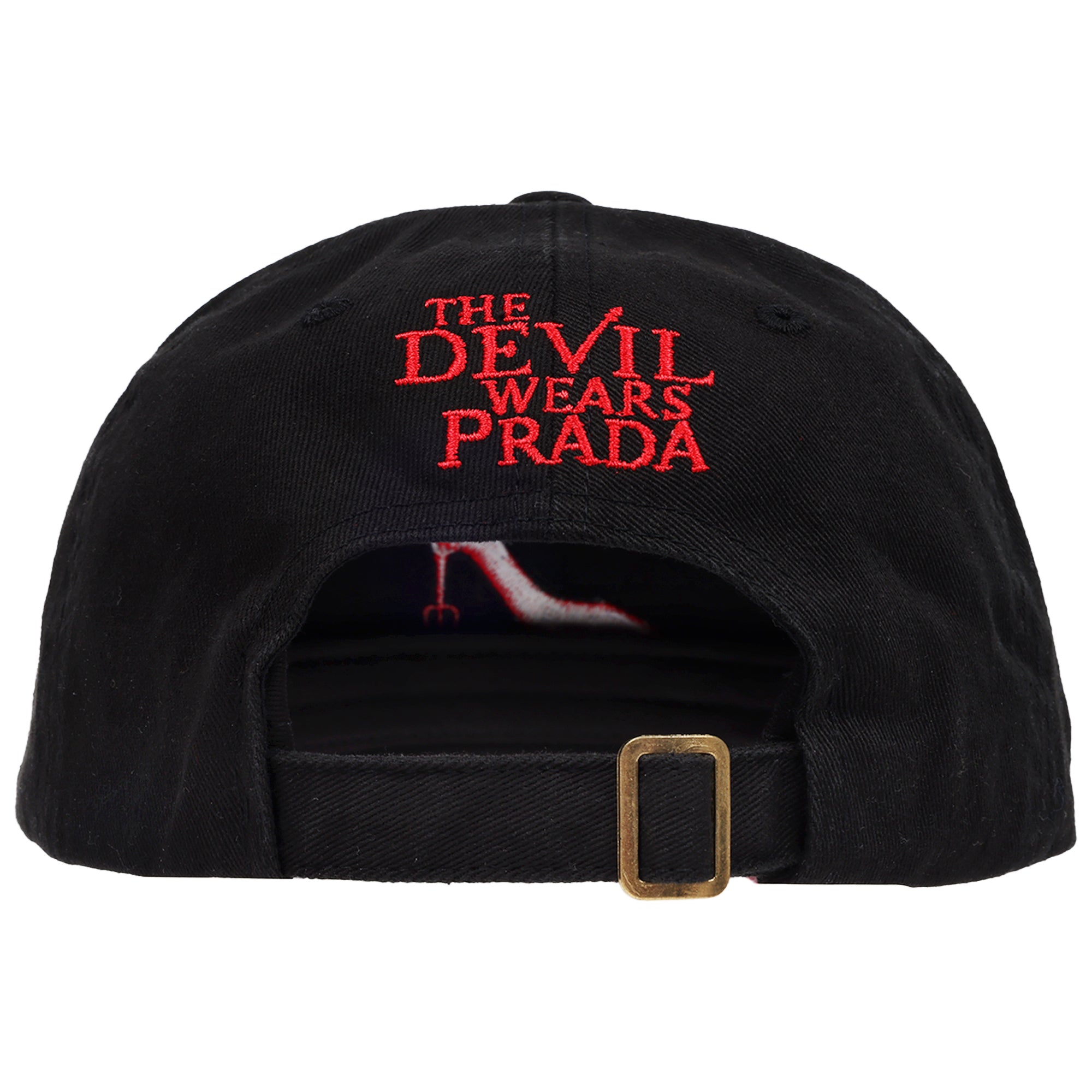 The Devil Wears Prada Red Heel Embroidered Dad Cap, Black