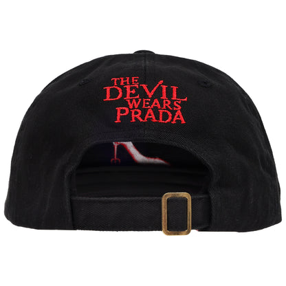 The Devil Wears Prada Red Heel Embroidered Dad Cap, Black