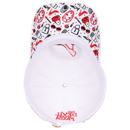 The Devil Wears Prada Red Heel Embroidered Dad Cap, White