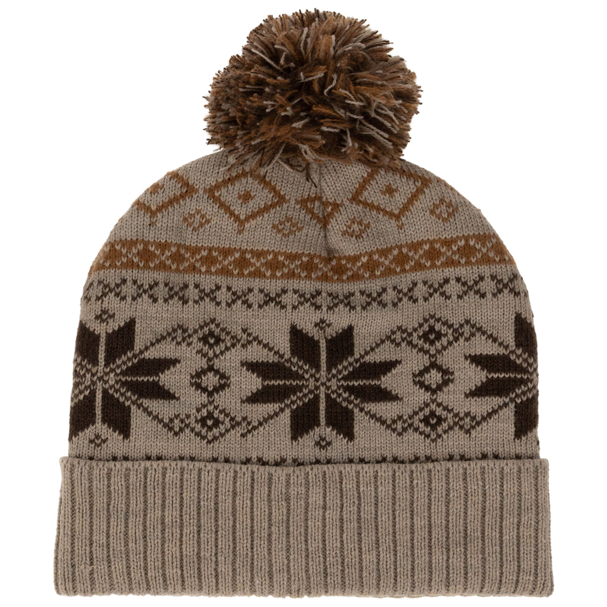 Weatherproof Vintage Fair Isle & Solid Beanie 2-Piece Set – Brown