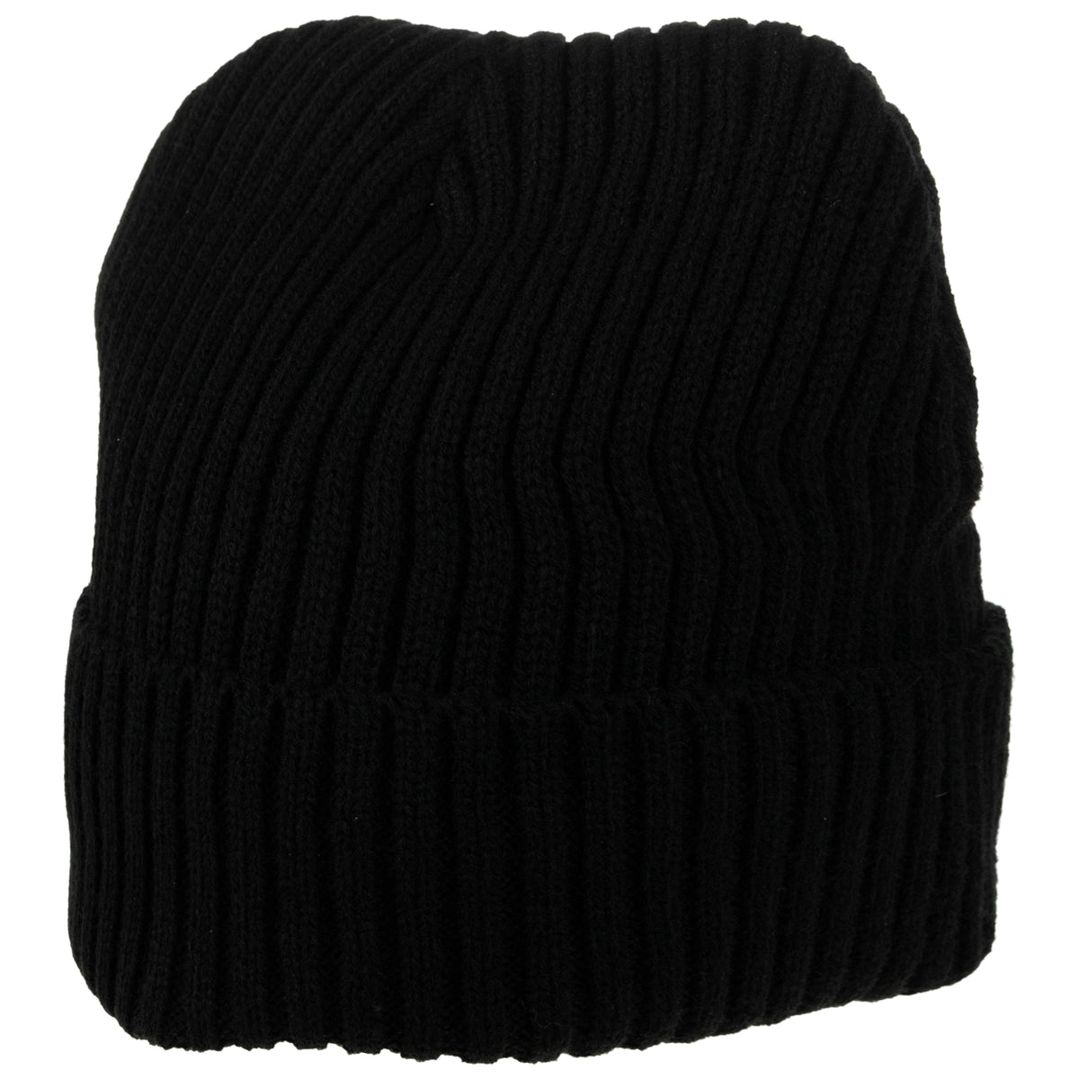 Weatherproof Vintage Waffle Stripe & Solid Beanie 2-Piece Set – Black/Navy