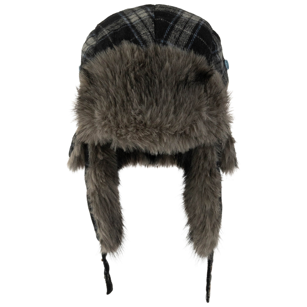 Weatherproof Vintage Plaid Faux Fur Trapper Hat – Black/Gray