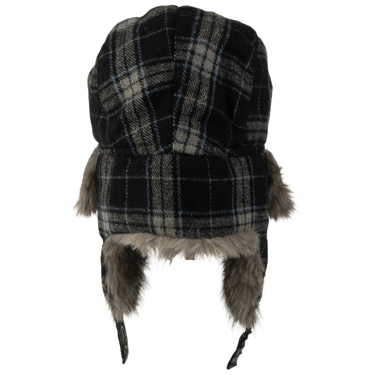 Weatherproof Vintage Plaid Faux Fur Trapper Hat – Black/Gray