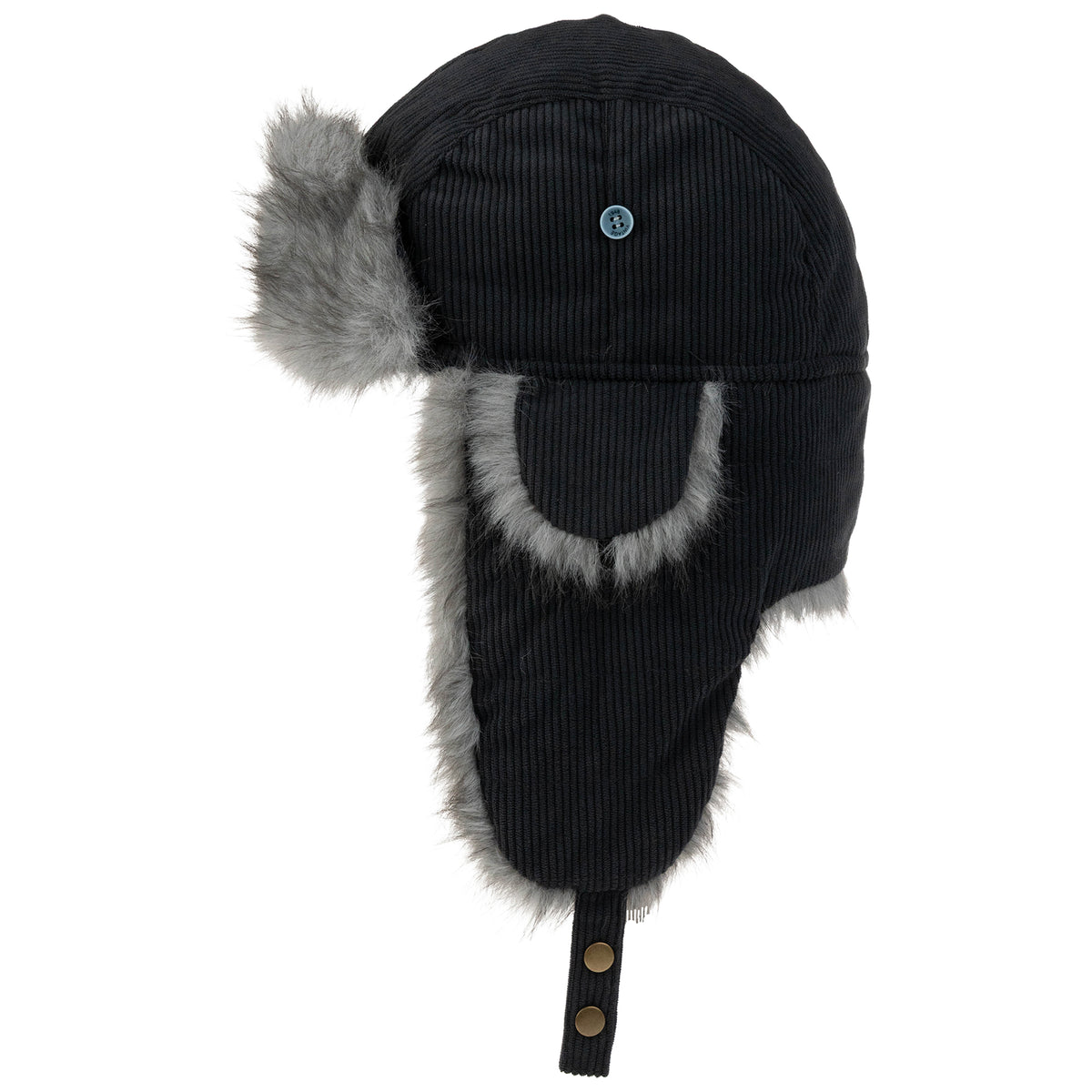 Weatherproof Vintage Channel Quilted Corduroy Faux Fur Trapper Hat – Charcoal