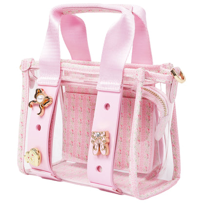 Crocs x LoveShackFancy Clear Mini Tote Crocssbody Bag With Charm details and Dust bag