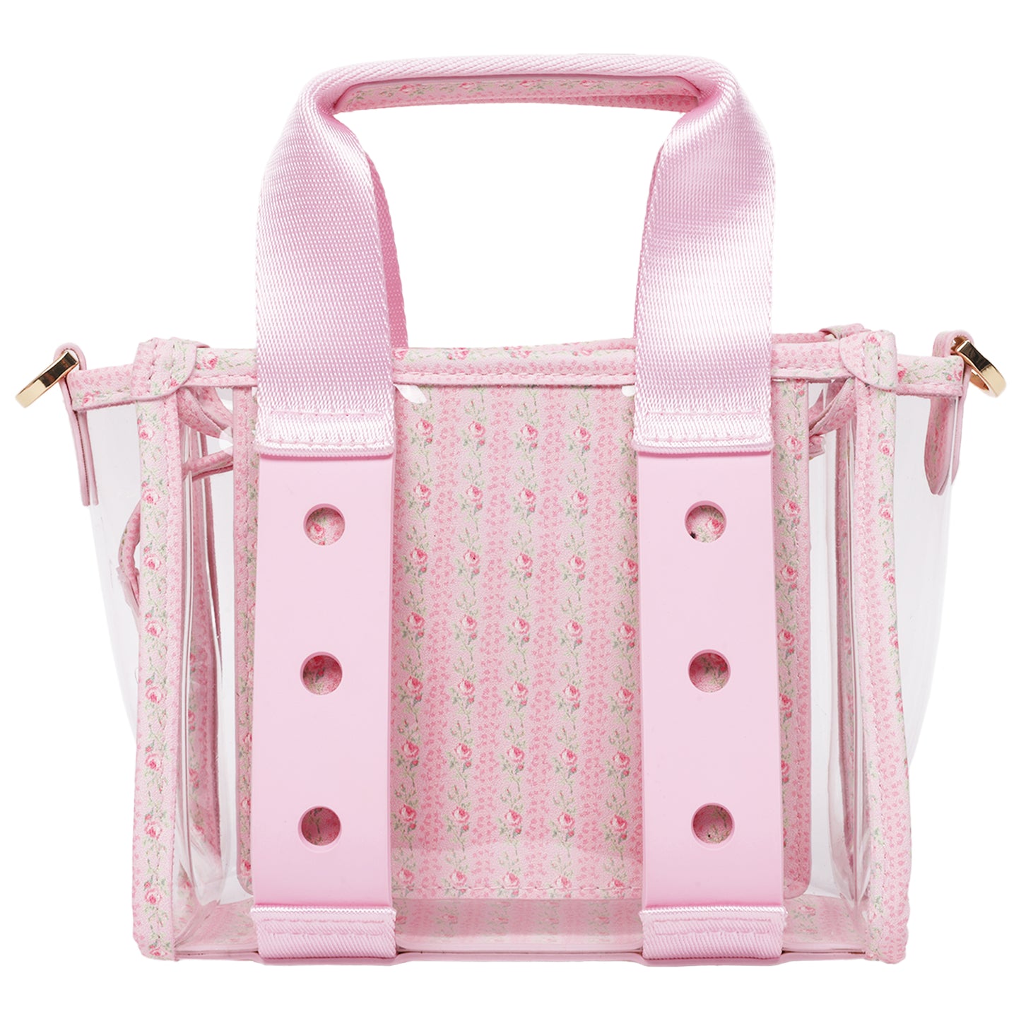 Crocs x LoveShackFancy Clear Mini Tote Crocssbody Bag With Charm details and Dust bag