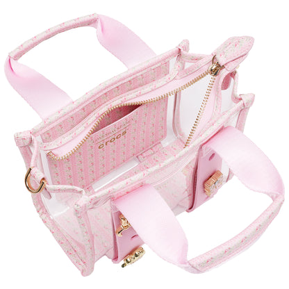 Crocs x LoveShackFancy Clear Mini Tote Crocssbody Bag With Charm details and Dust bag