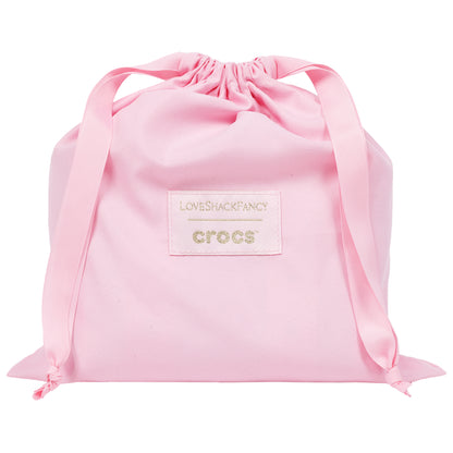 Crocs x LoveShackFancy Clear Mini Tote Crocssbody Bag With Charm details and Dust bag
