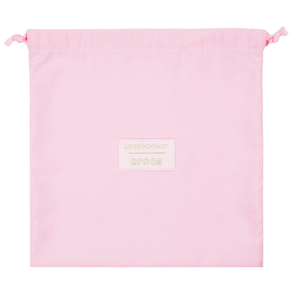 Crocs x LoveShackFancy Clear Mini Tote Crocssbody Bag With Charm details and Dust bag