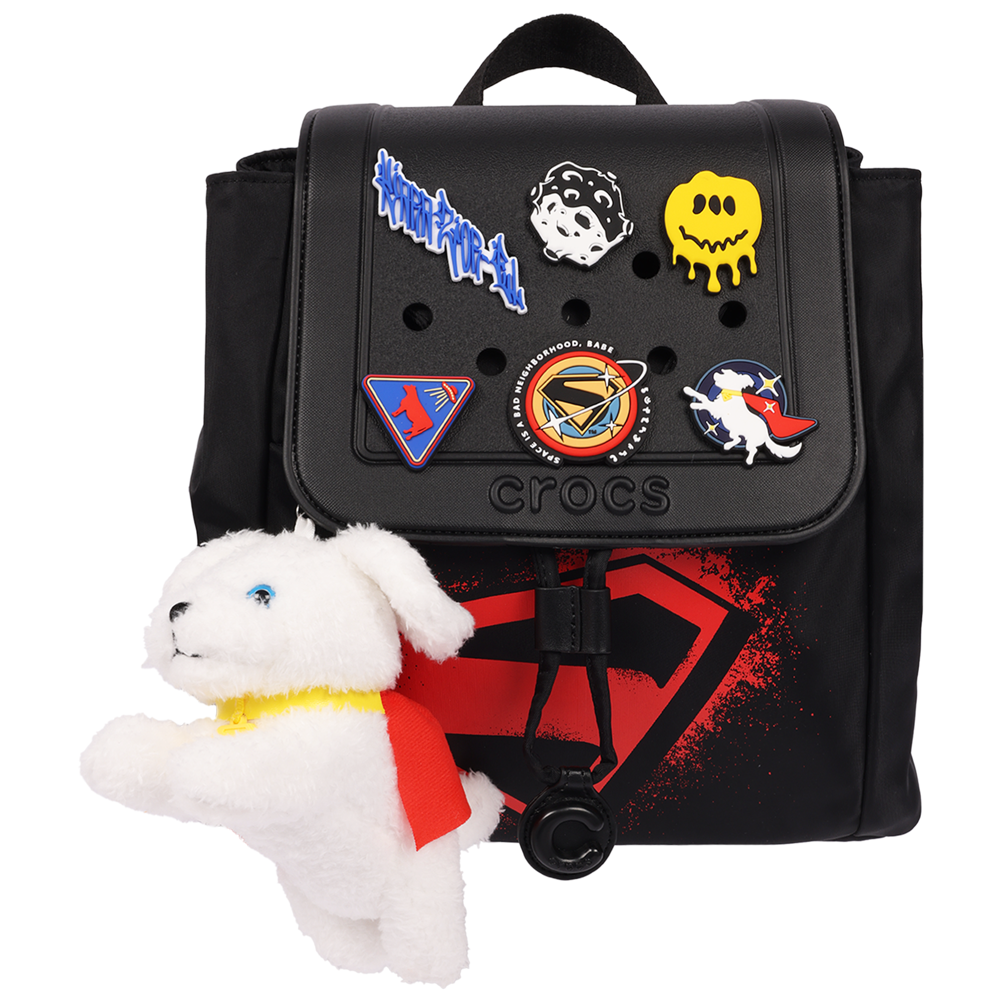 DC Studios Supergirl x Crocs Mini Backpack with Krypto Plush Charm & Jibbitz