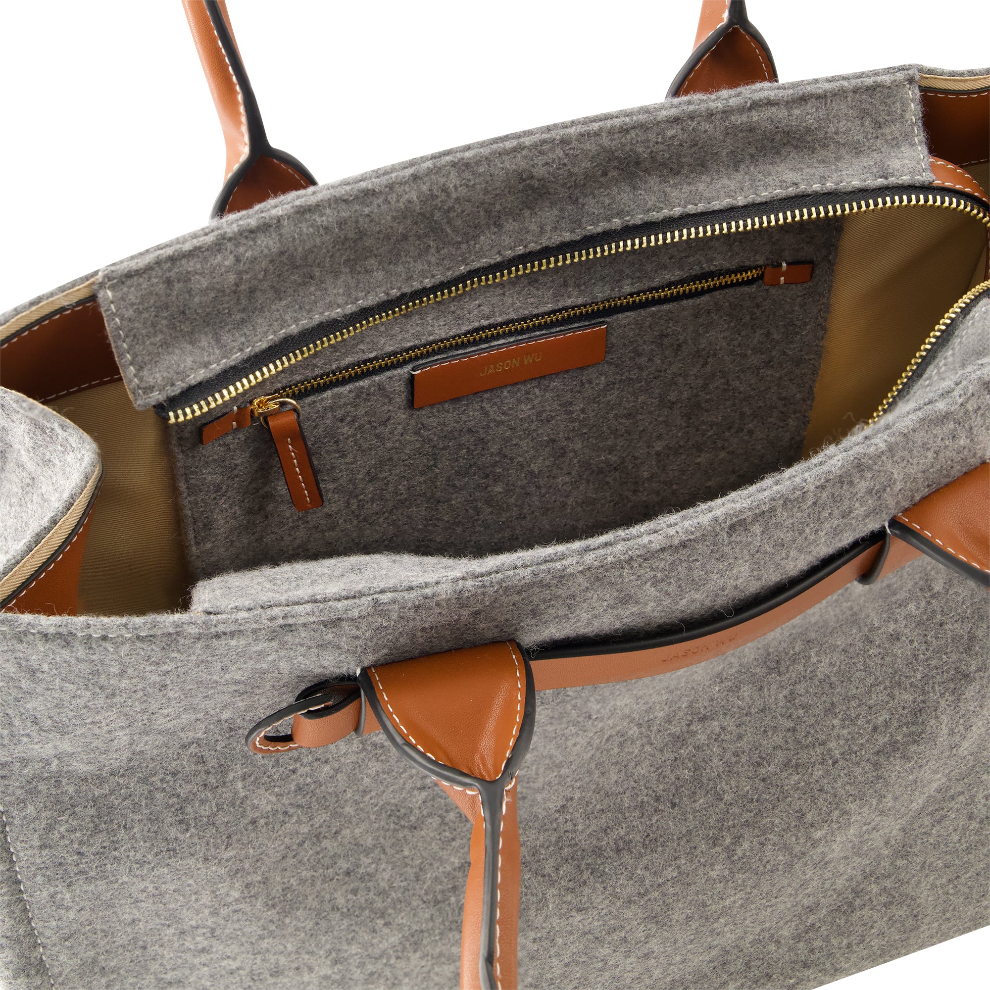Jason Wu Structured Grey Felt Tote, GREY