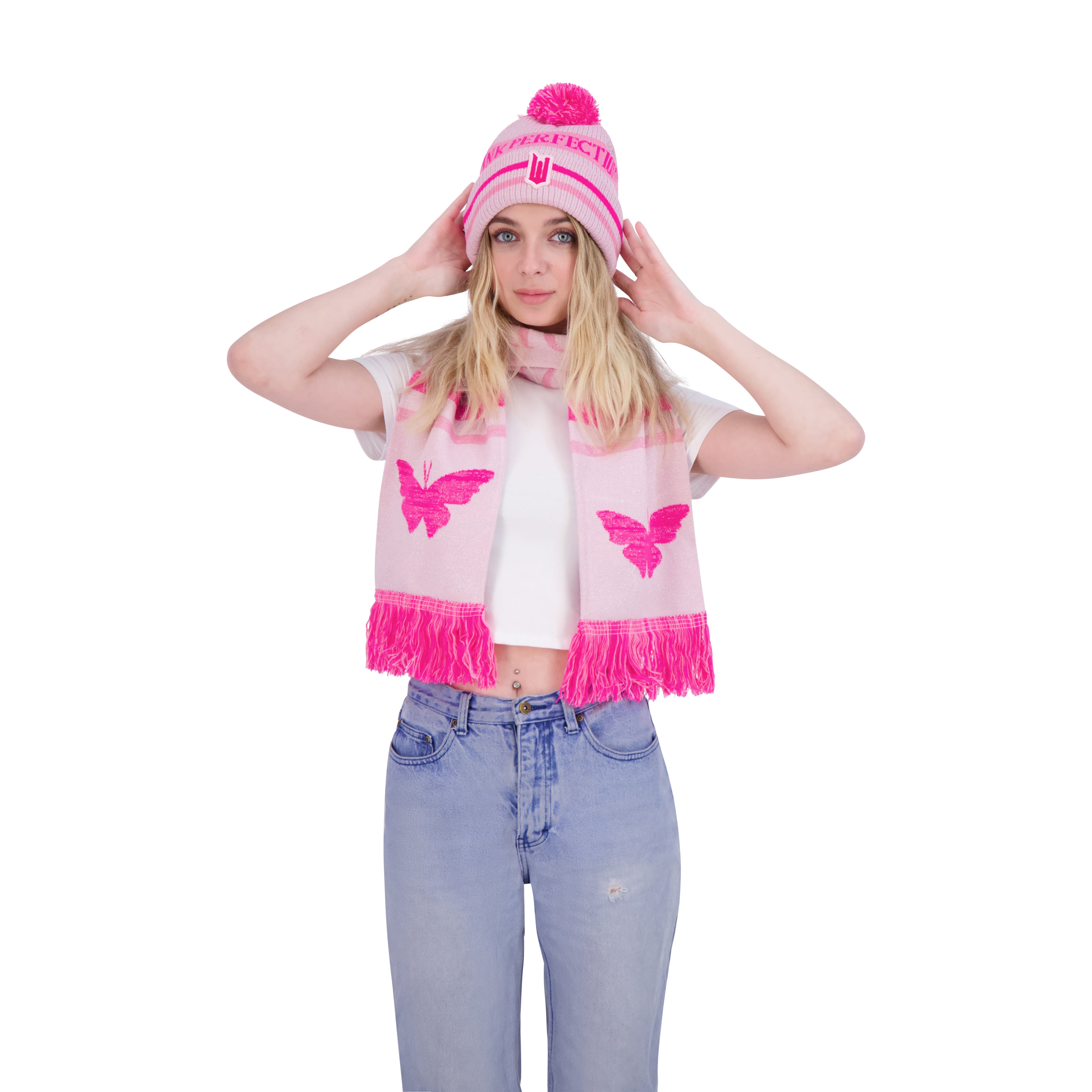 Wicked x Glinda "Pink Perfection" Beanie & Scarf Set