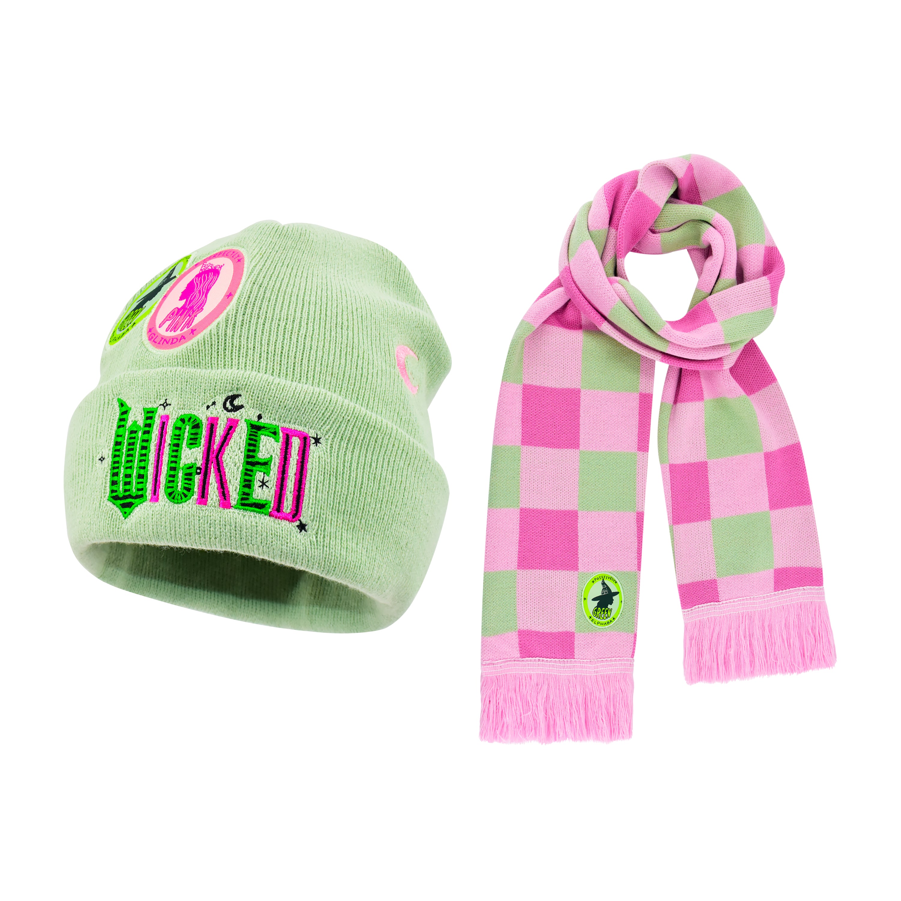 Wicked x Glinda Patches & Embroidery Beanie & Scarf Set