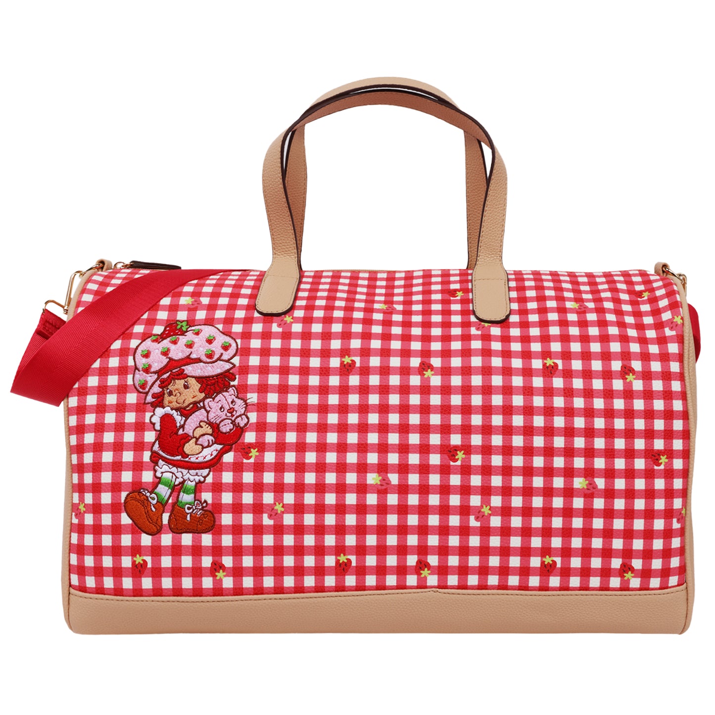Strawberry Shortcake Gingham Weekender Duffel Bag