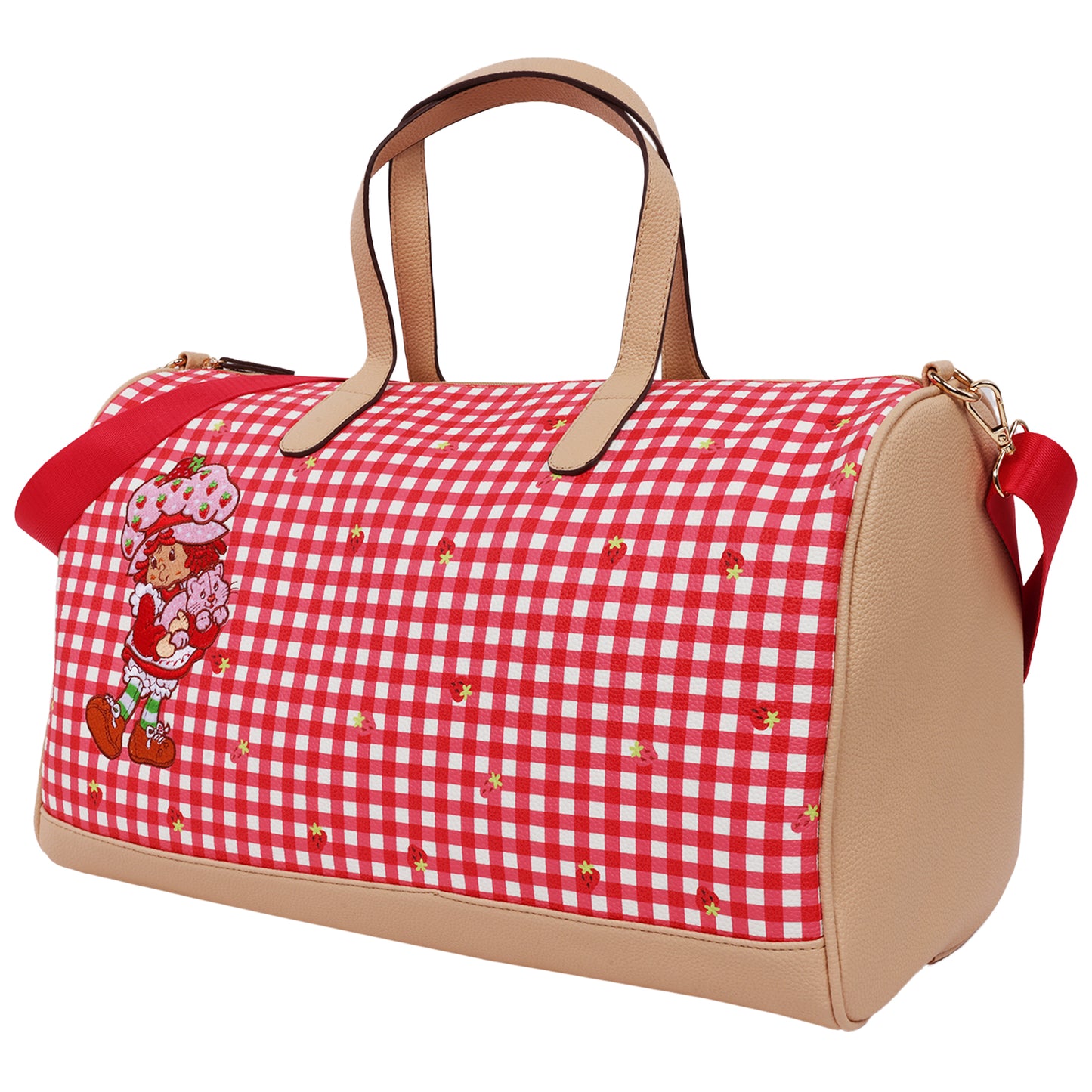 Strawberry Shortcake Gingham Weekender Duffel Bag