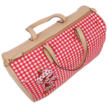 Strawberry Shortcake Gingham Weekender Duffel Bag