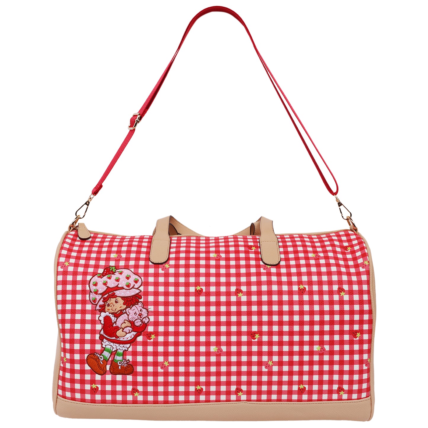 Strawberry Shortcake Gingham Weekender Duffel Bag
