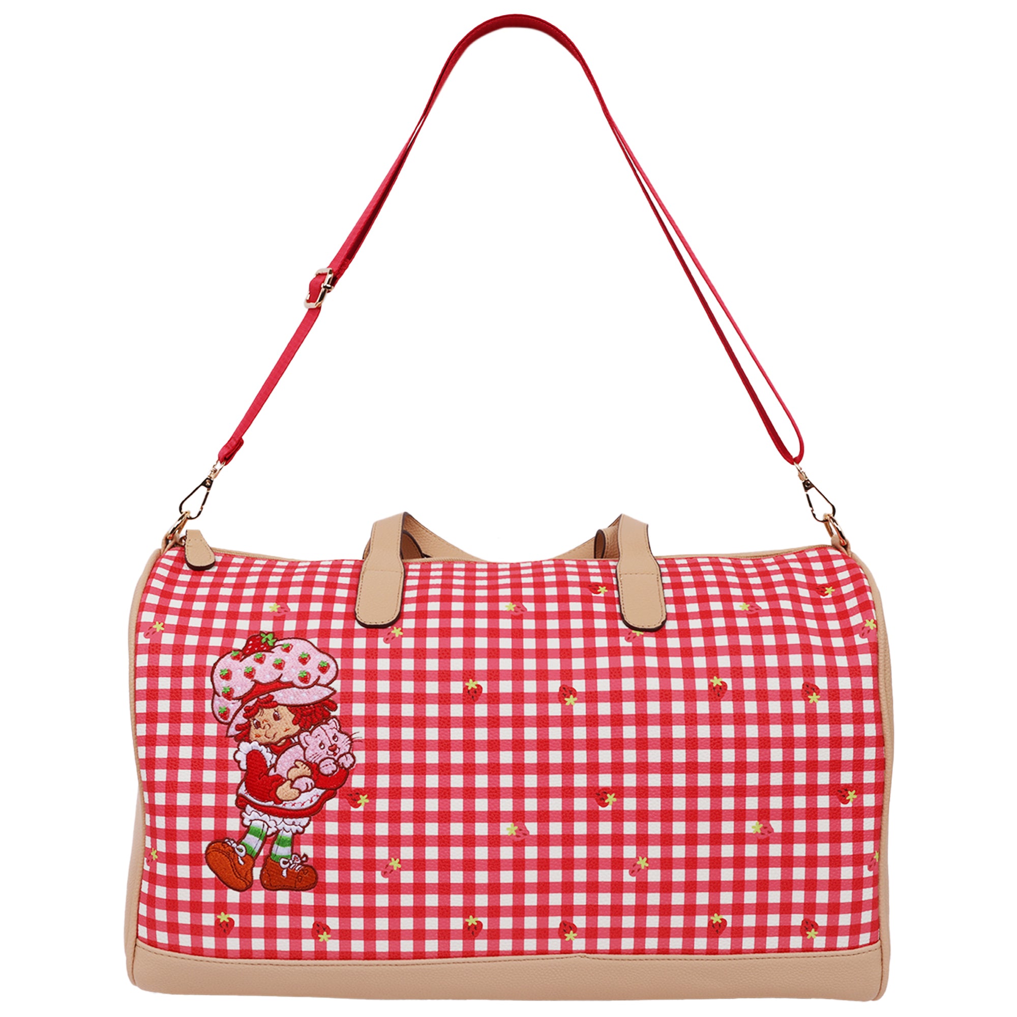 Strawberry Shortcake Gingham Weekender Duffel Bag