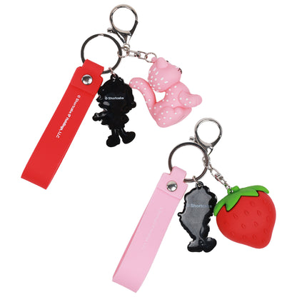 Strawberry Shortcake & Custard 3D Keychain Set – Officially Licensed Lanyard Keychains (2-Pack)