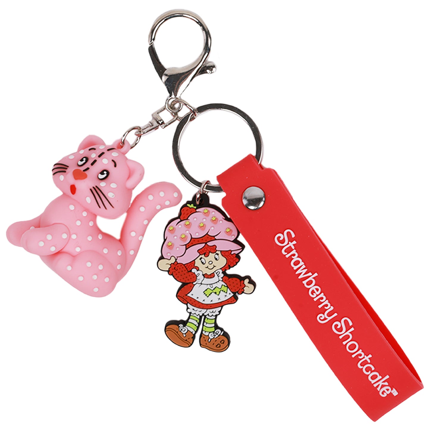 Strawberry Shortcake & Custard 3D Keychain Set – Officially Licensed Lanyard Keychains (2-Pack)