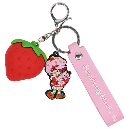 Strawberry Shortcake & Custard 3D Keychain Set – Officially Licensed Lanyard Keychains (2-Pack)