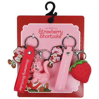 Strawberry Shortcake & Custard 3D Keychain Set – Officially Licensed Lanyard Keychains (2-Pack)