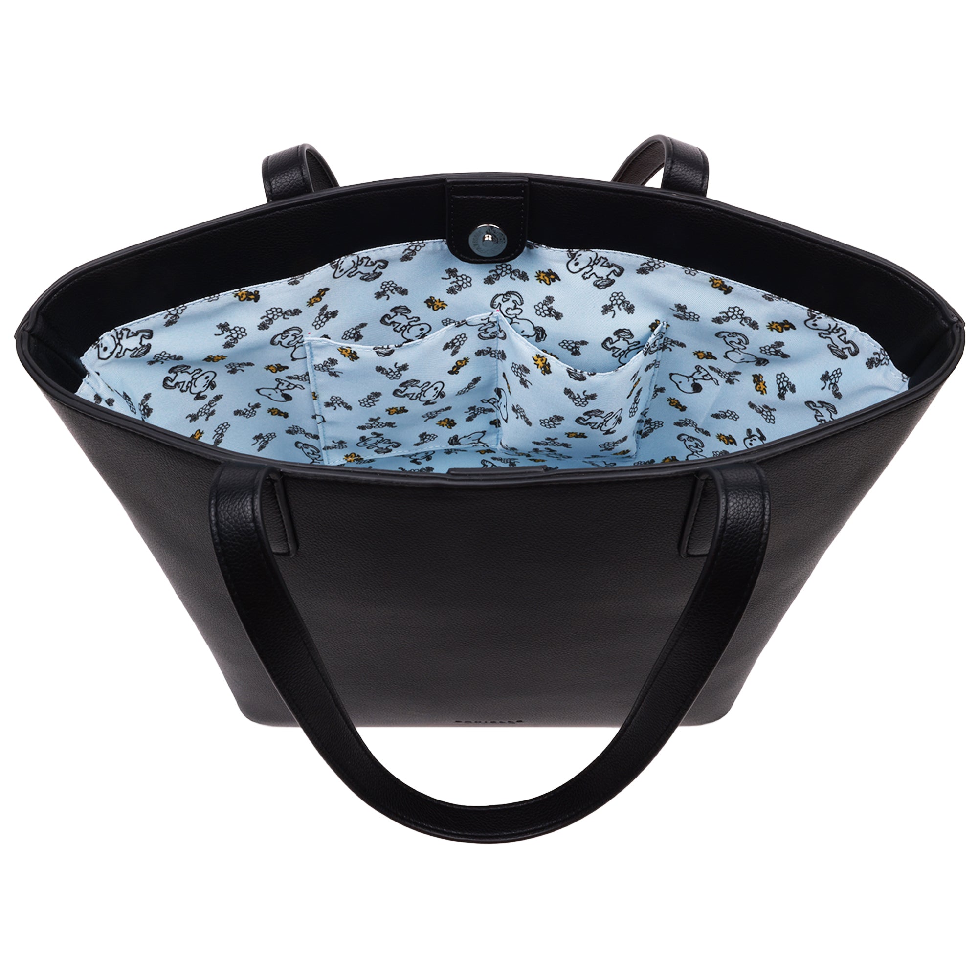 Danielle Nicole Peanuts Snoopy Minimal Black Tote Bag with Doghouse Cardholder