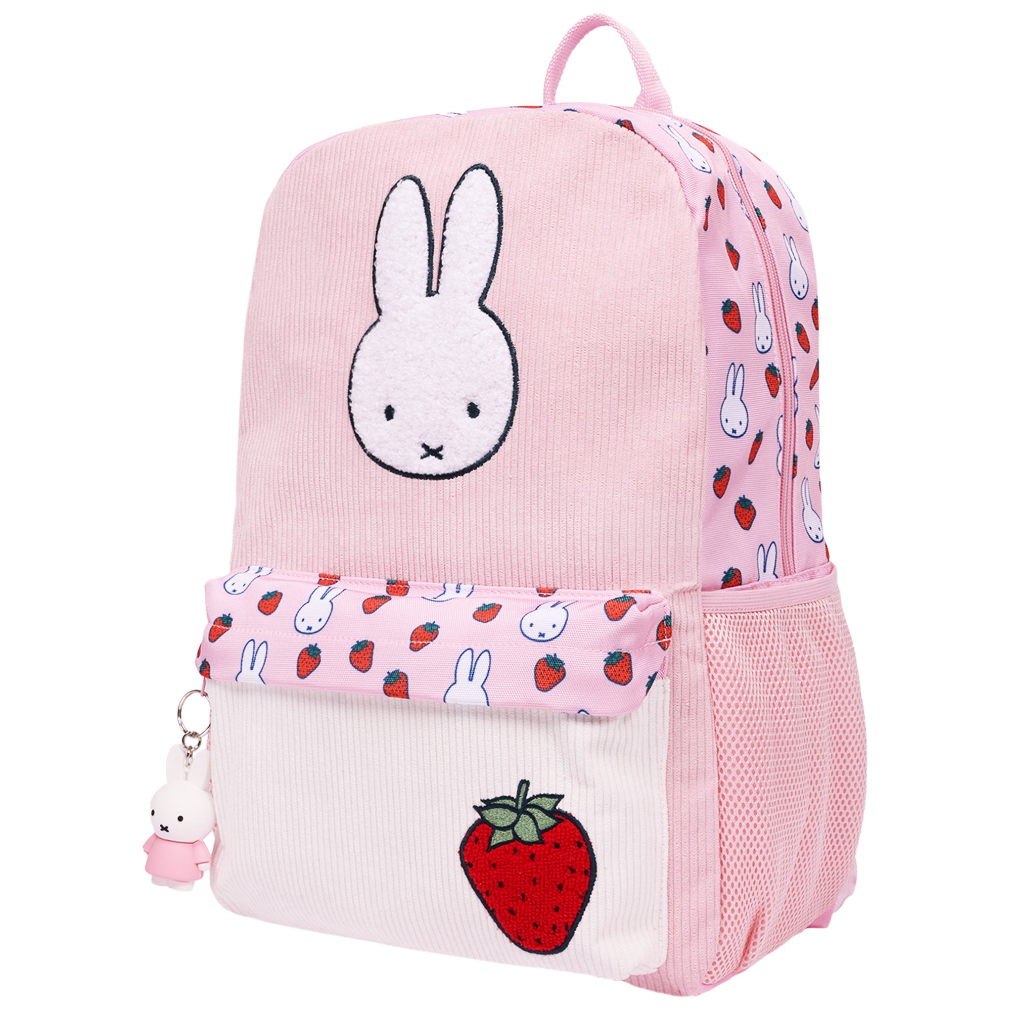 Miffy Strawberry Backpack – Cute Bunny Mini Backpack with Charm, Lightweight Bag