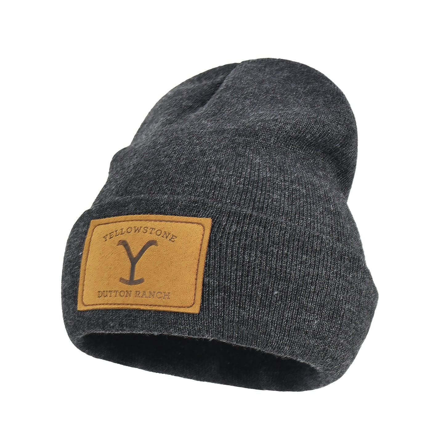 Yellow Stone Pu Patch Beanie,Dark Heather