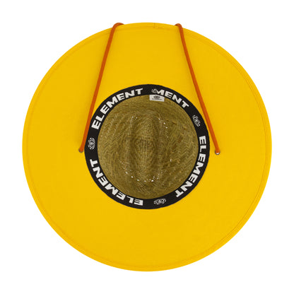 Element Woven Seagrass Lifeguard Hat with Solid Under Brim & Chin Cord